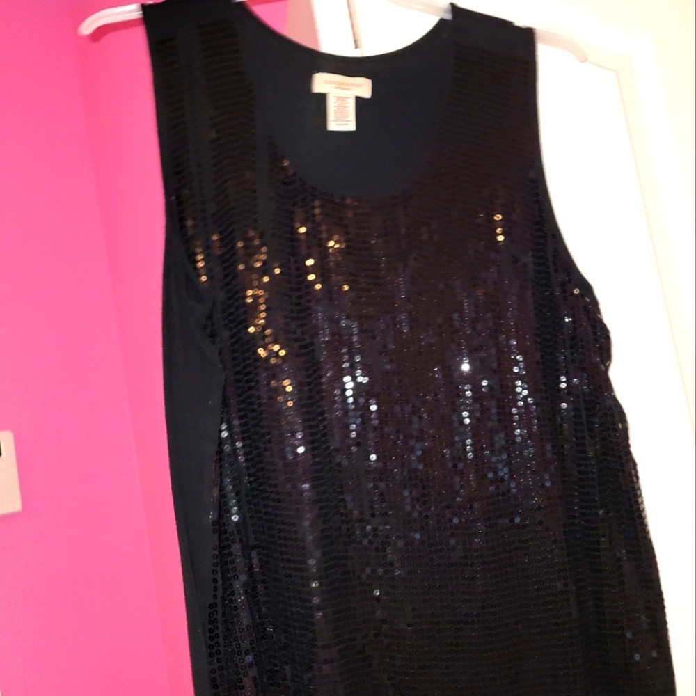 Covington Women's sequin flowy tank tip size 20/22
